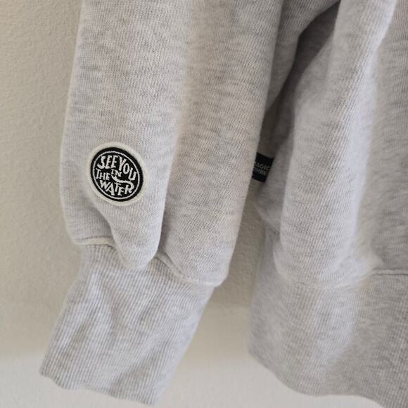 Magic Number Men's See you in the water Embroidered Sweatshirt Light Gray Size S - Picture 2 of 7